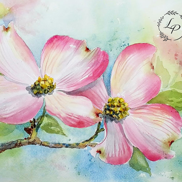 "Dogwood Blossom" Watercolor by Lauré Paillex 2023