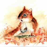 "Chipper Chipmunks" in Watercolor