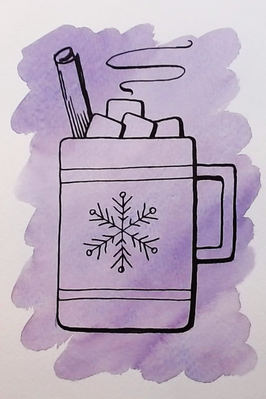 "Winter Warm-ups" in Watercolor & Pen