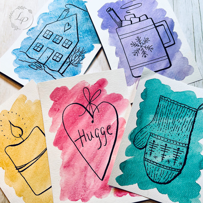 "Winter Warm-ups" in Watercolor & Pen