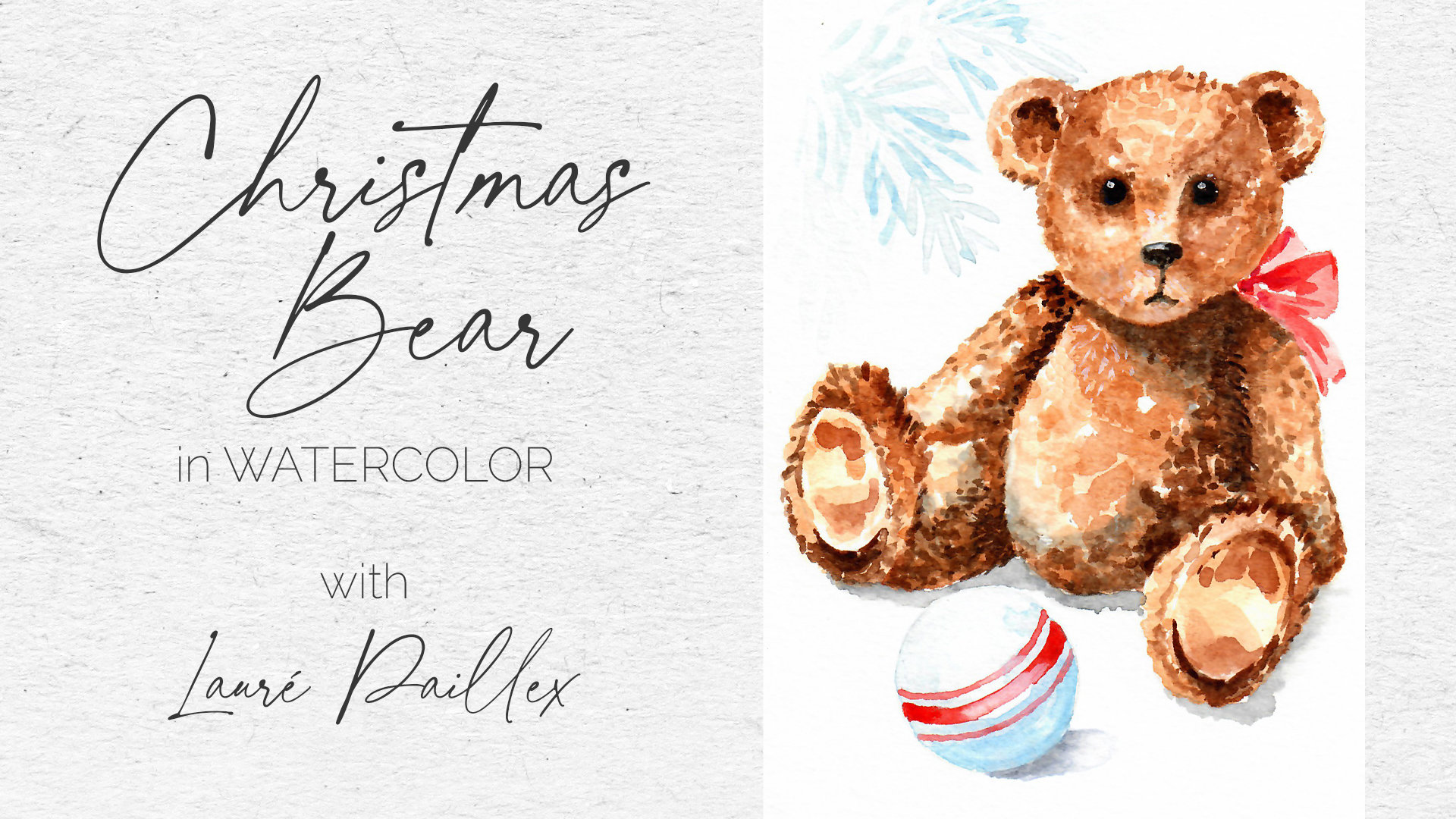 "A Christmas Bear" in Watercolor